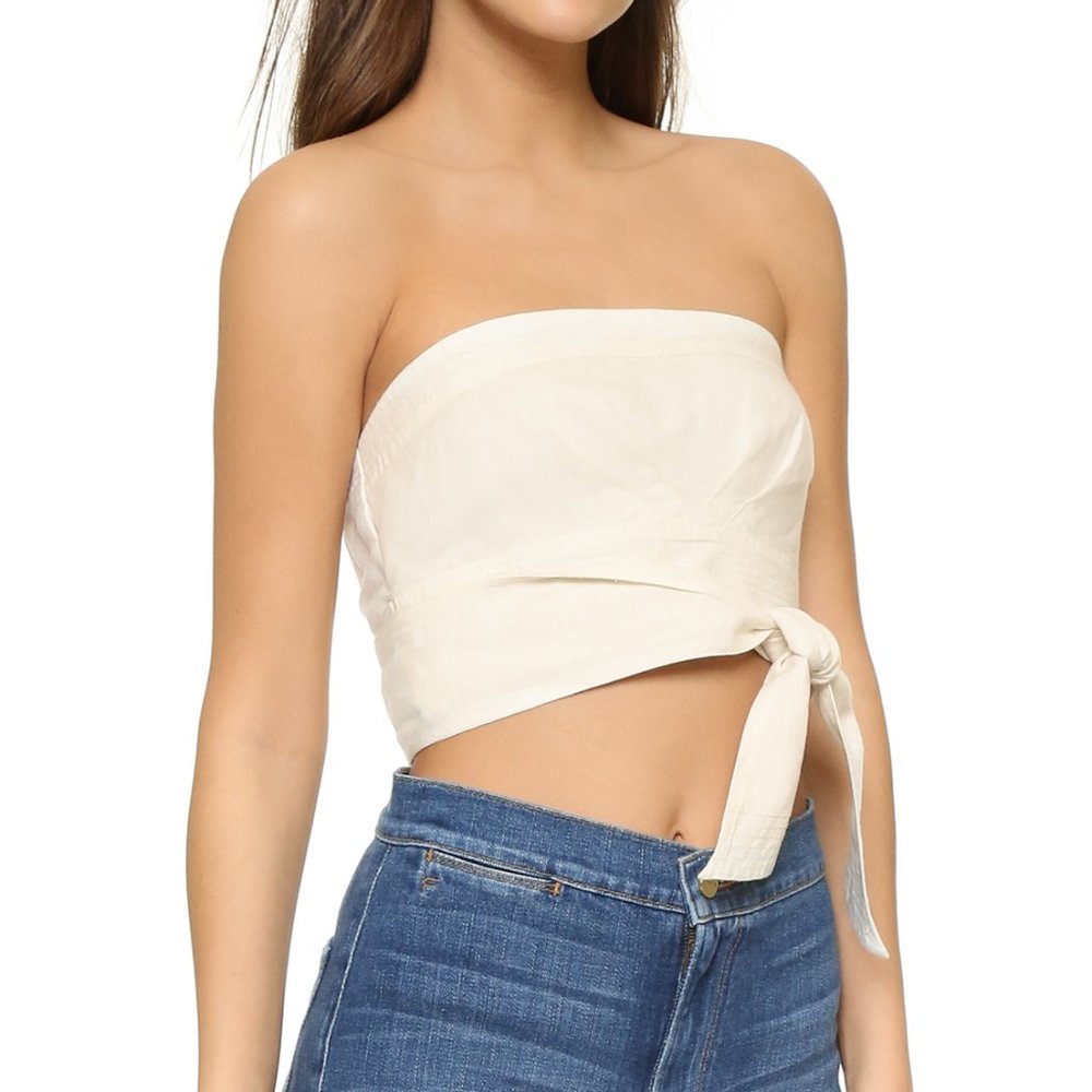 Free People Linen Riverside Tube Top - Picture 2 of 12